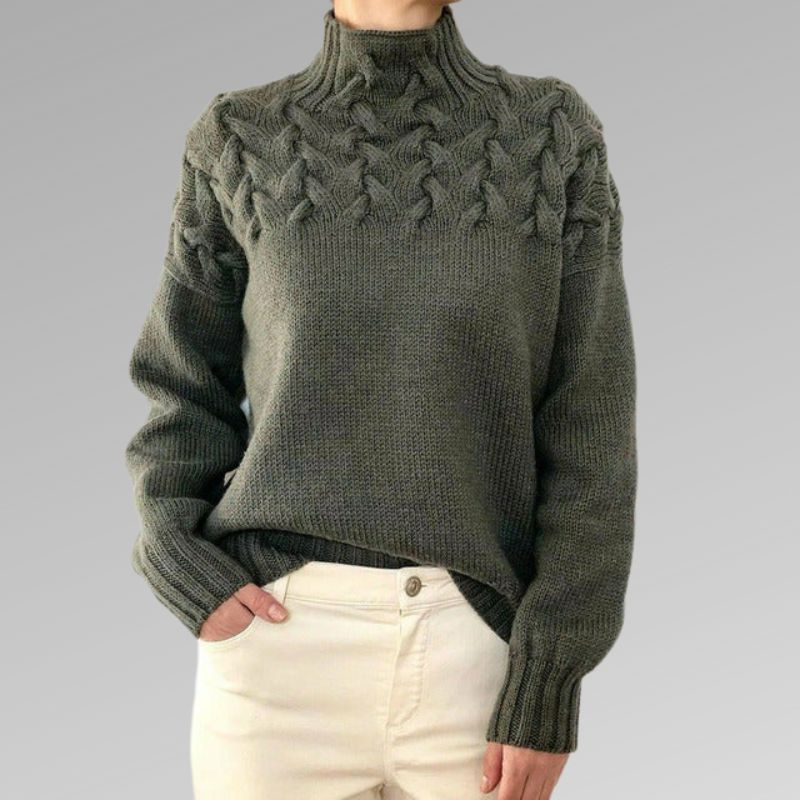 Rullekravepullover med twist-detaljer – Elegant varme med moderne finesse