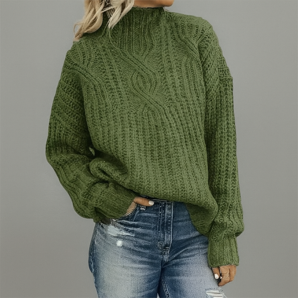 Sort Flettemønster Rullekravepullover – Tidøs Elegance