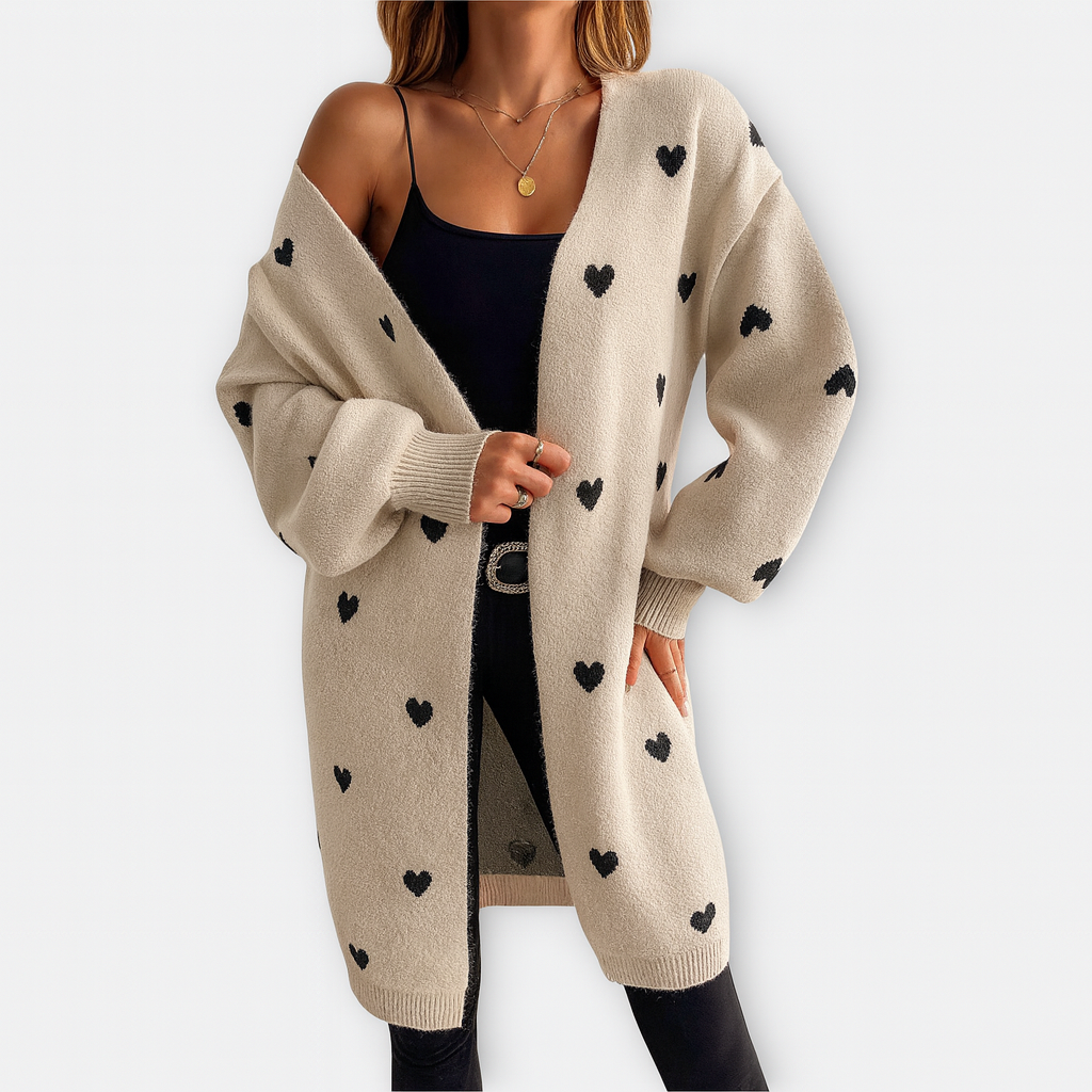 Herzprint Cardigan – Behagelig charme med et legende touch