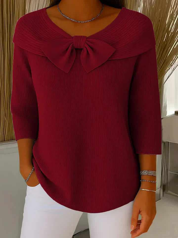 Alina™ | Delikatny top z detalem w postaci kokardy