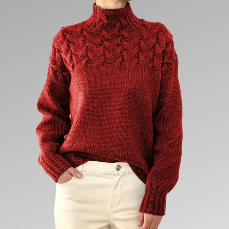 Rullekravepullover med twist-detaljer – Elegant varme med moderne finesse