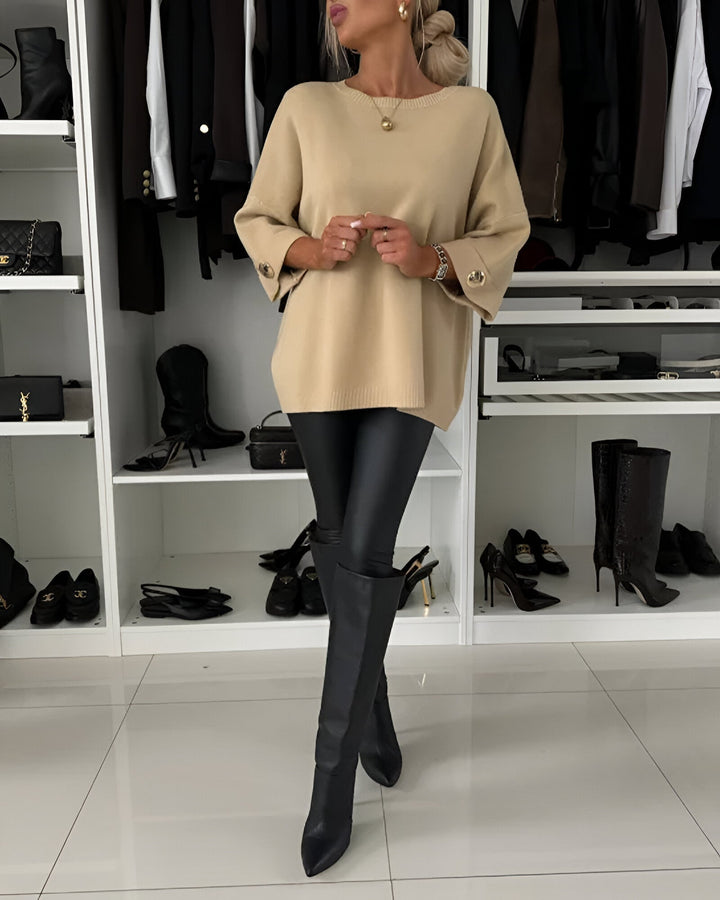 Lucie™ | Miękki sweter z guzikami