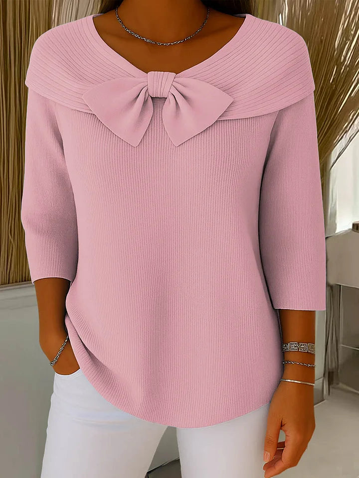 Alina™ | Delikatny top z detalem w postaci kokardy