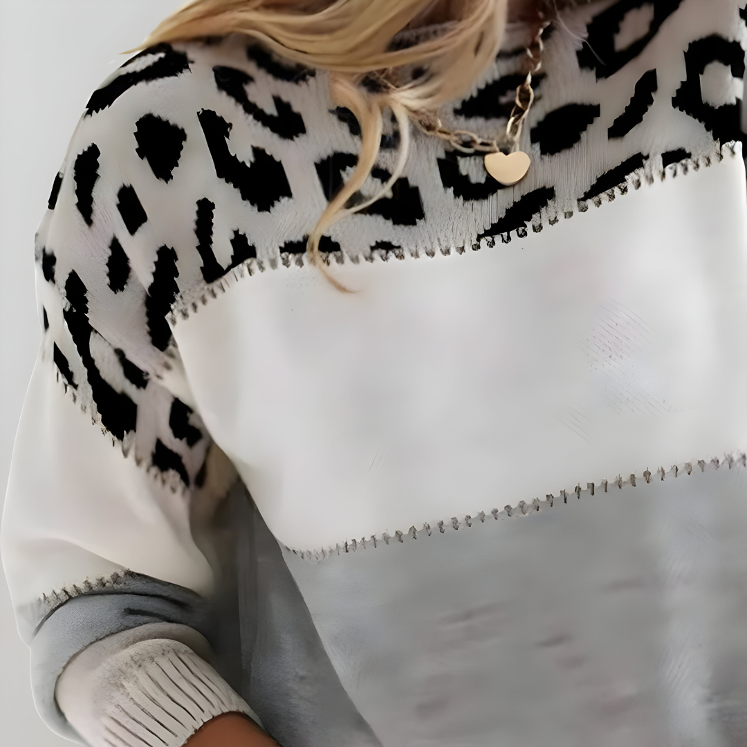 Emily™ | Sweter z dzianiny w leopardzie