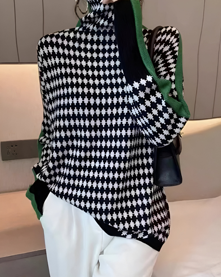 Vera™ | Sweter z wysokim kołnierzem i wzorem w diamenty