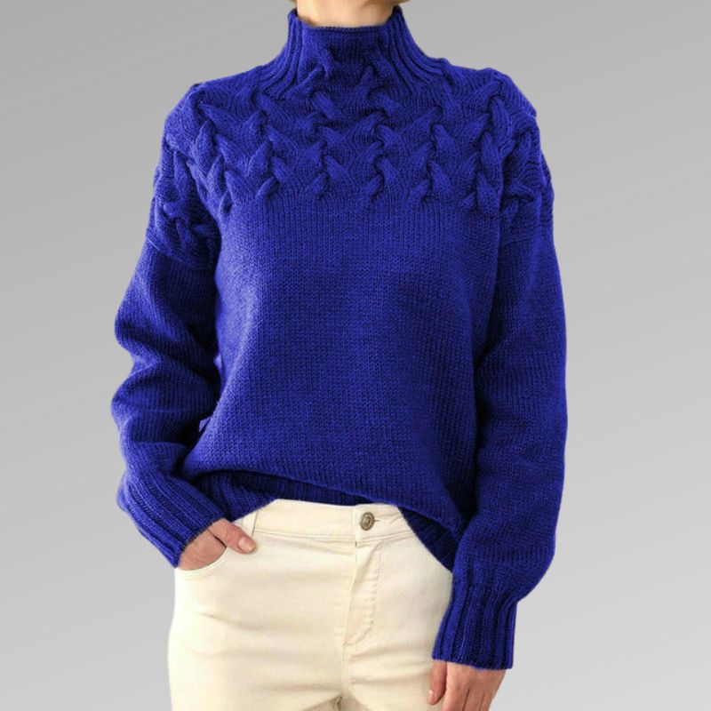 Rullekravepullover med twist-detaljer – Elegant varme med moderne finesse