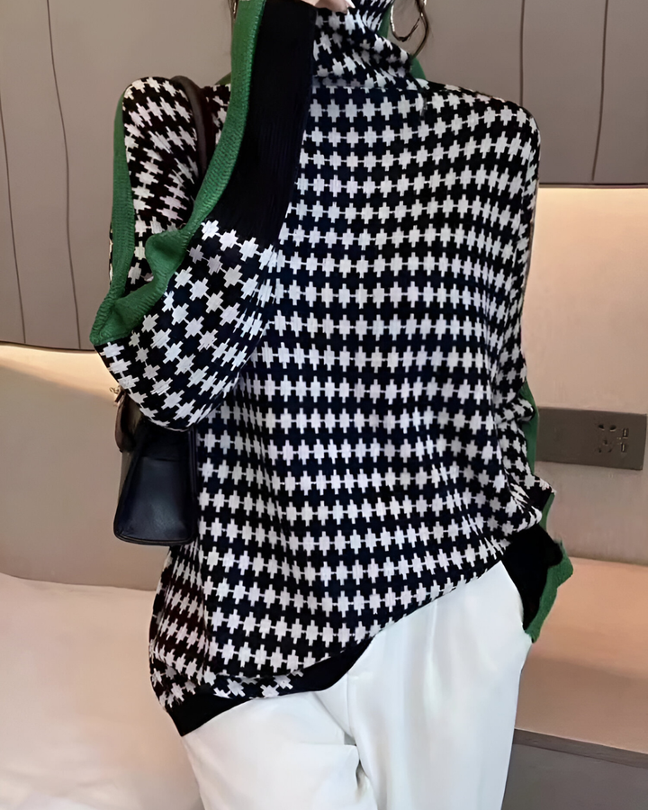 Vera™ | Sweter z wysokim kołnierzem i wzorem w diamenty