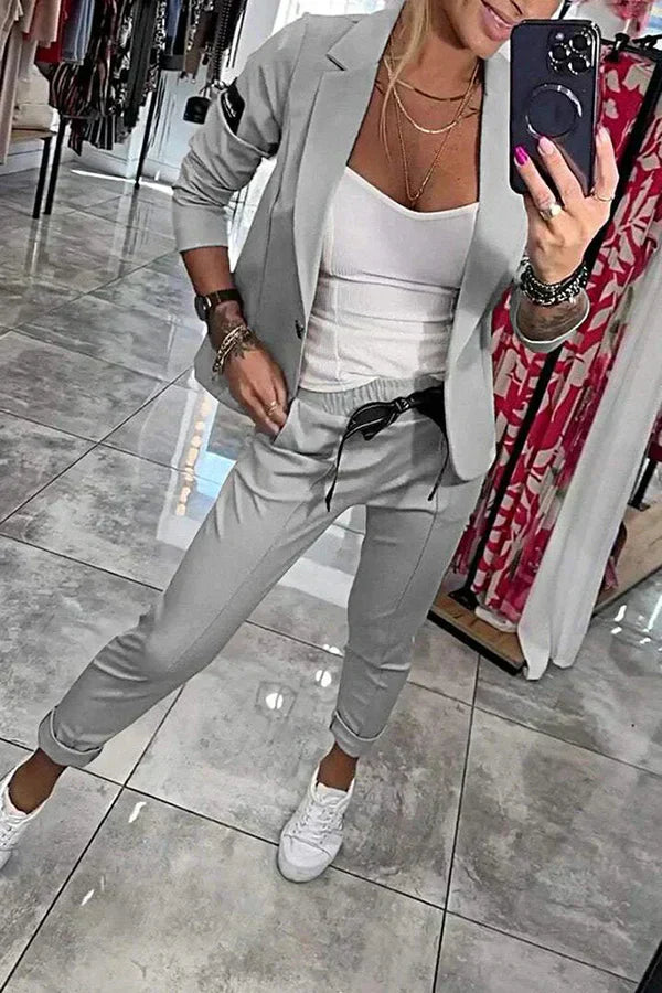 Lauren™ | Elegancki Zestaw Żakietu i Spodni