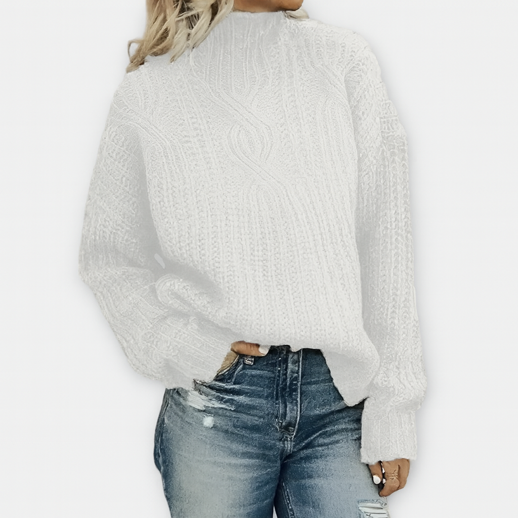 Sort Flettemønster Rullekravepullover – Tidøs Elegance