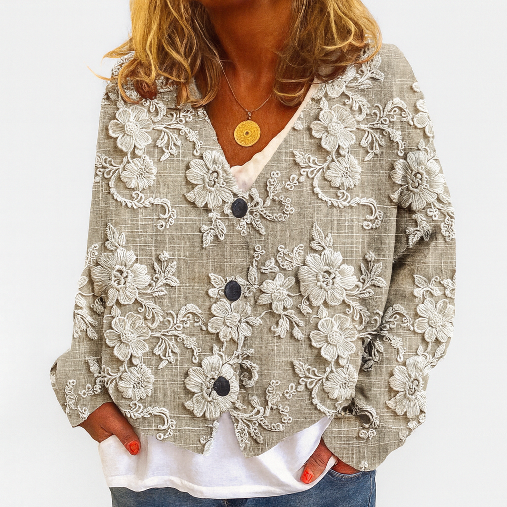 Cardigan med blomsterprint – Omfavn hver dag med komfortabel elegance