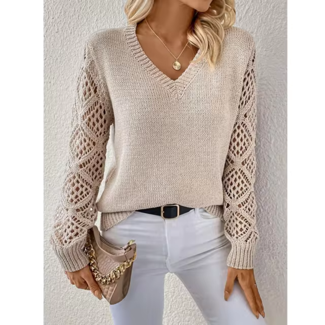 SOLÈNE™ | Sweter casualowy z dekoltem w serek