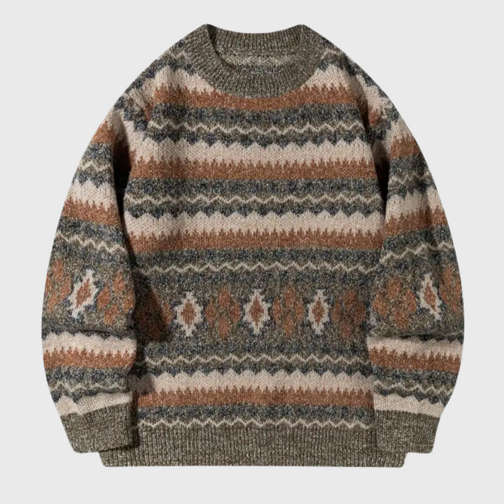 Sweter z Zianiny o Geometrycznym Wzorze