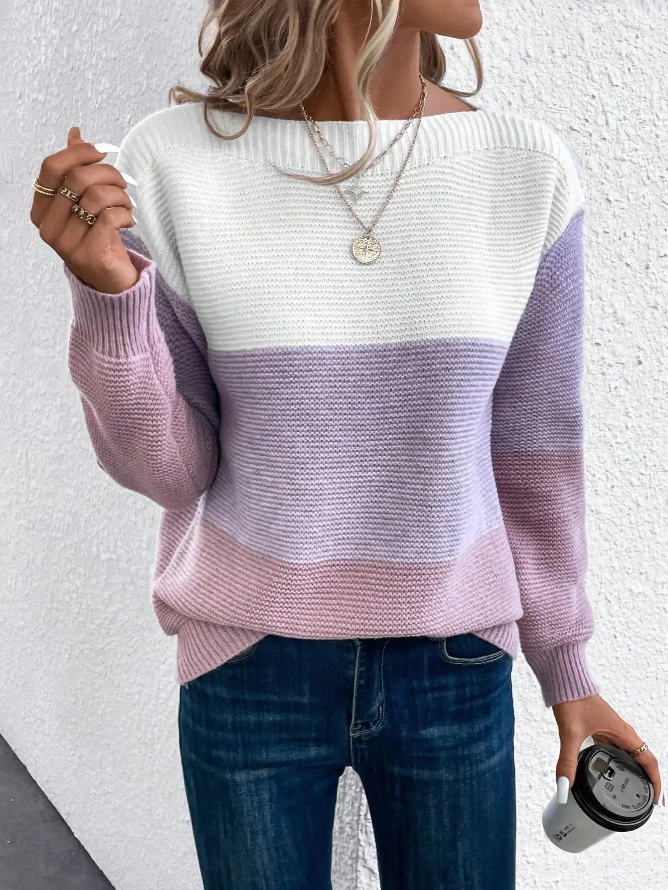 Colorblock-Pullover – Moderne stil med enkel komfort