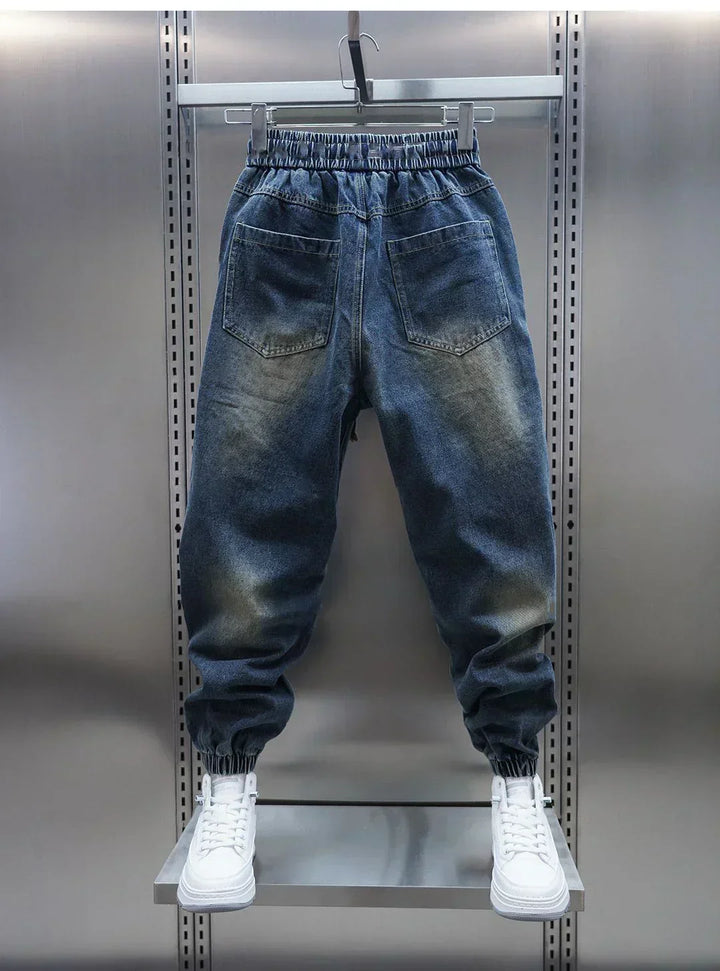Laurent™ | Spodnie Baggy z Dżinsu z Pasem