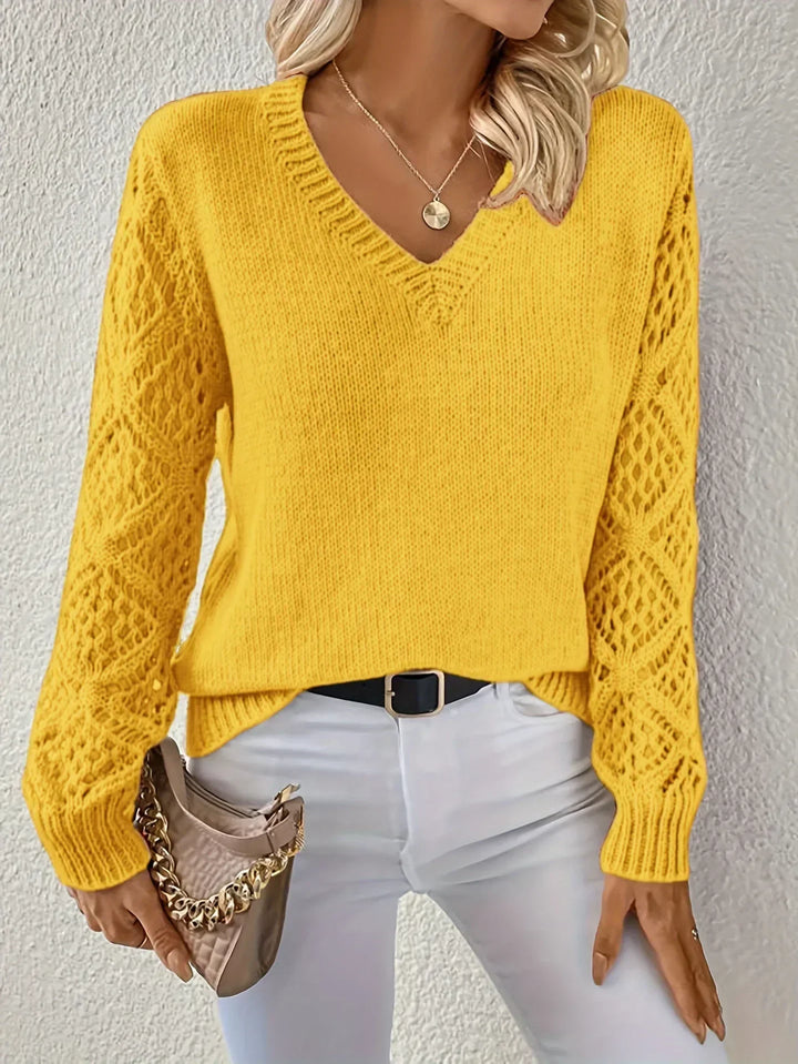 SOLÈNE™ | Sweter casualowy z dekoltem w serek