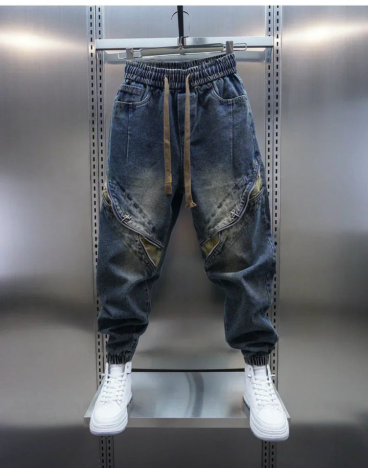 Laurent™ | Spodnie Baggy z Dżinsu z Pasem