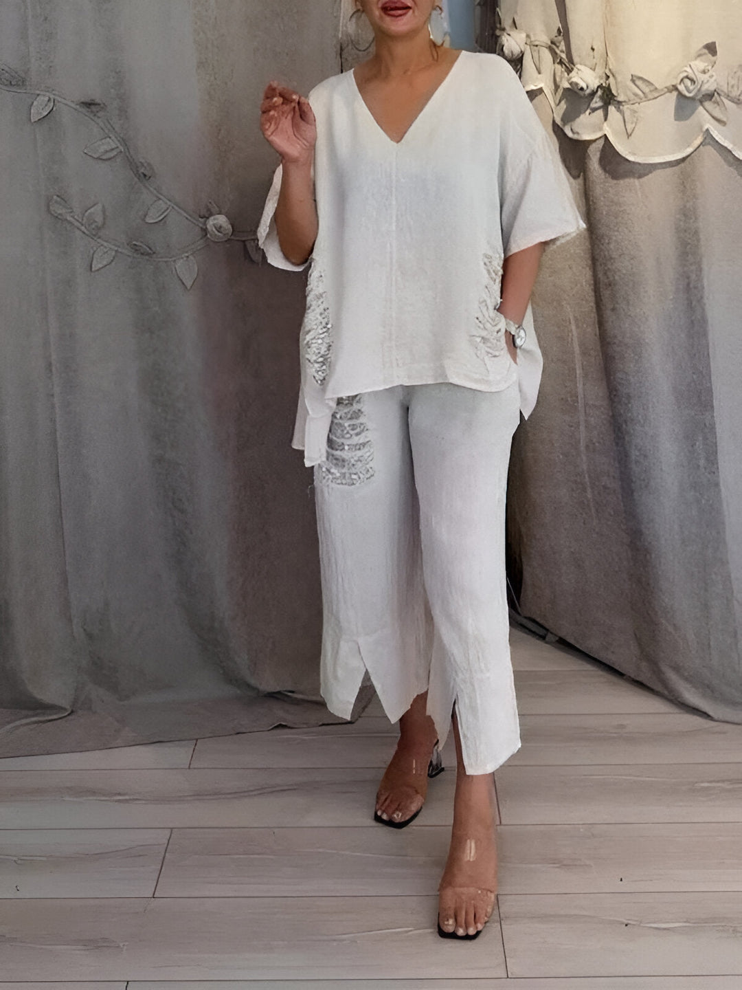 Claire™ | Letni zestaw dwuczęściowy z detalami