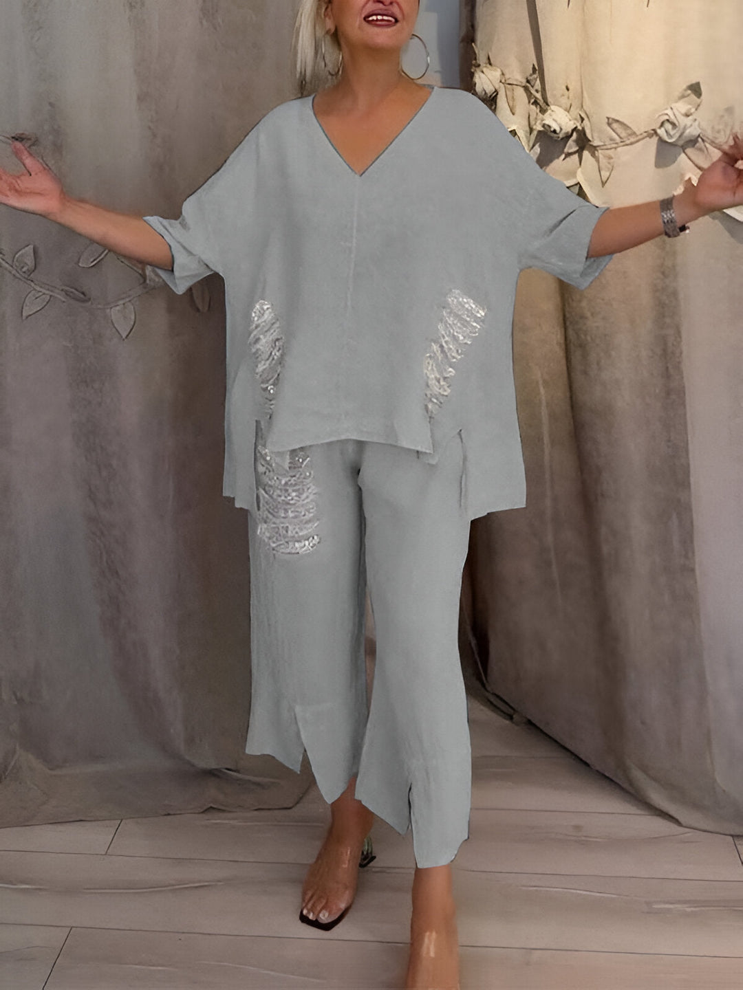 Claire™ | Letni zestaw dwuczęściowy z detalami