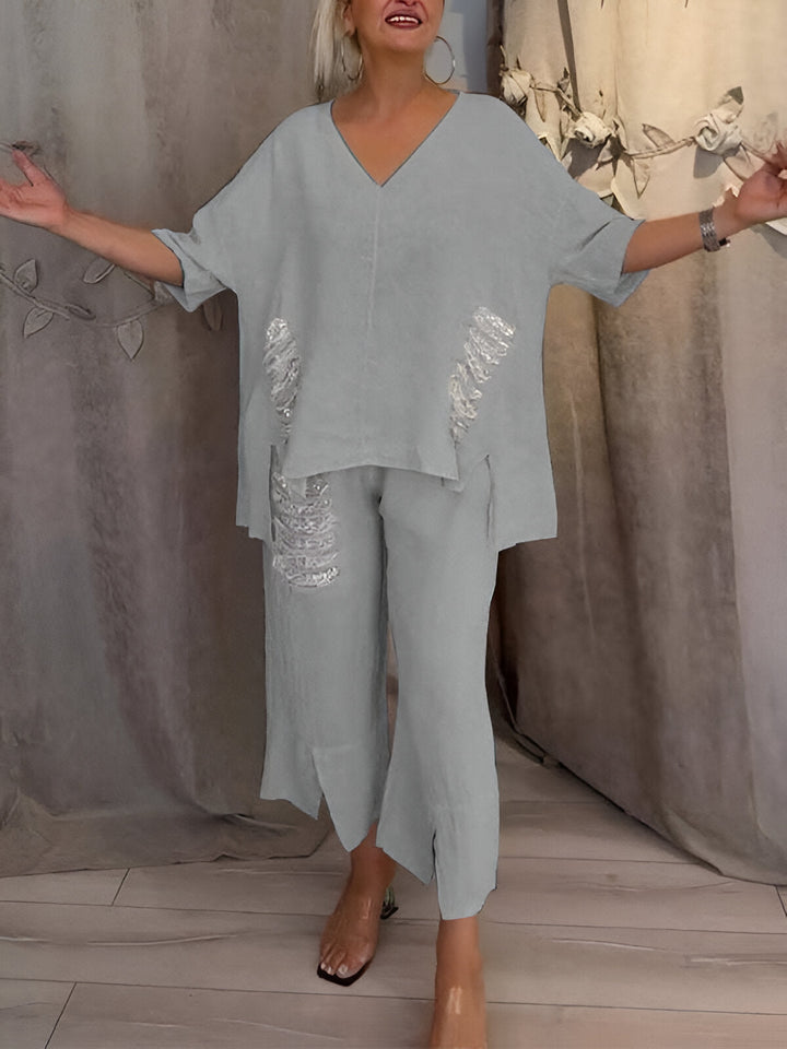 Claire™ | Letni zestaw dwuczęściowy z detalami