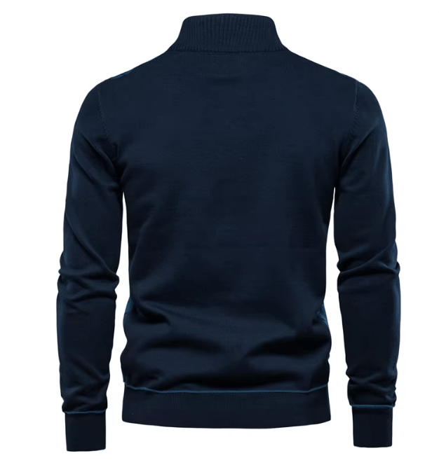 Sander | Sweter męski z pół-zamkiem