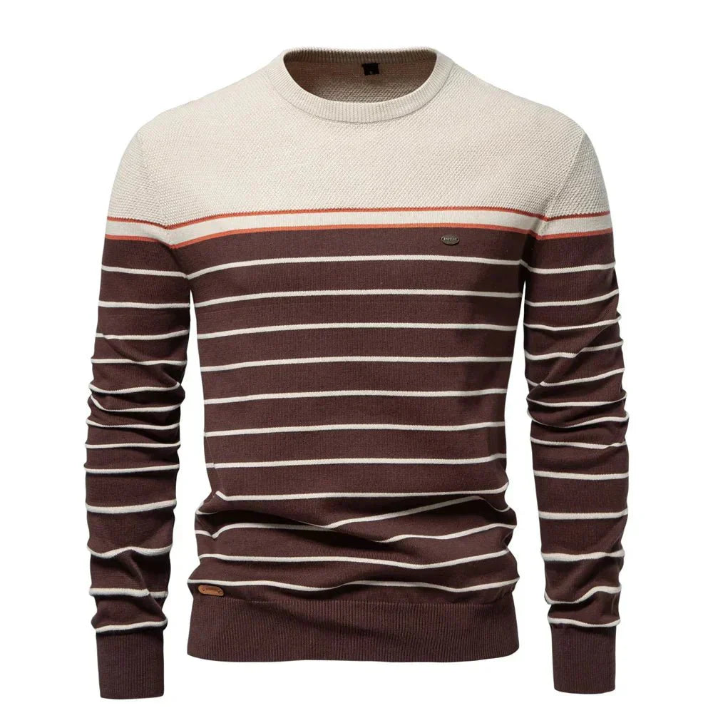 Sebastian | Męski Sweter z Wzorem w Paski