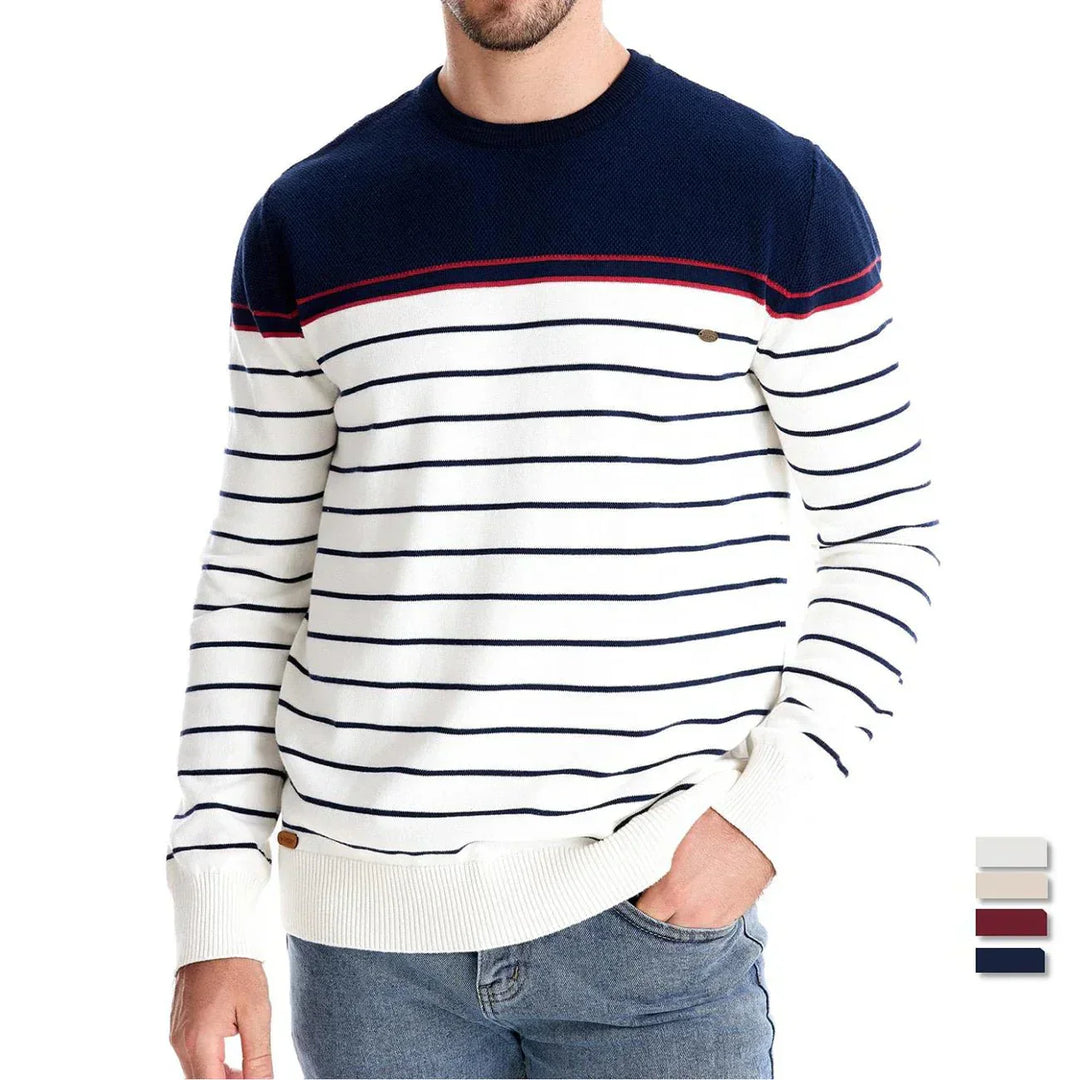 Sebastian | Męski Sweter z Wzorem w Paski