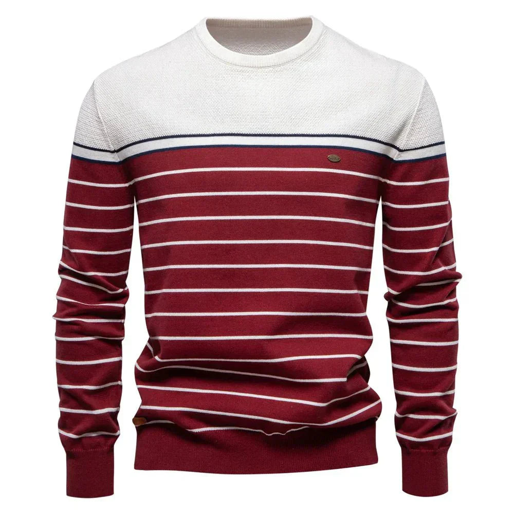 Sebastian | Męski Sweter z Wzorem w Paski