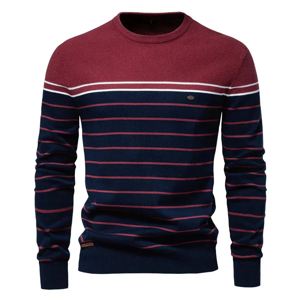 Sebastian | Męski Sweter z Wzorem w Paski