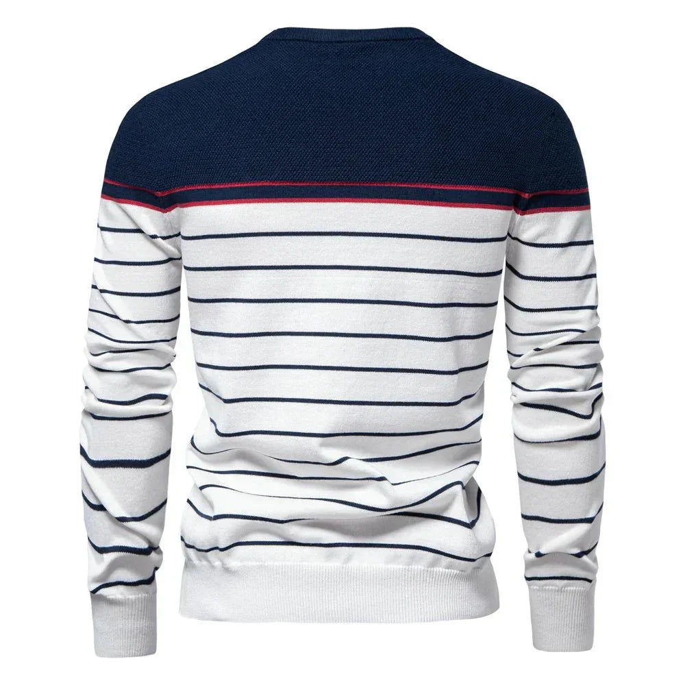 Sebastian | Męski Sweter z Wzorem w Paski