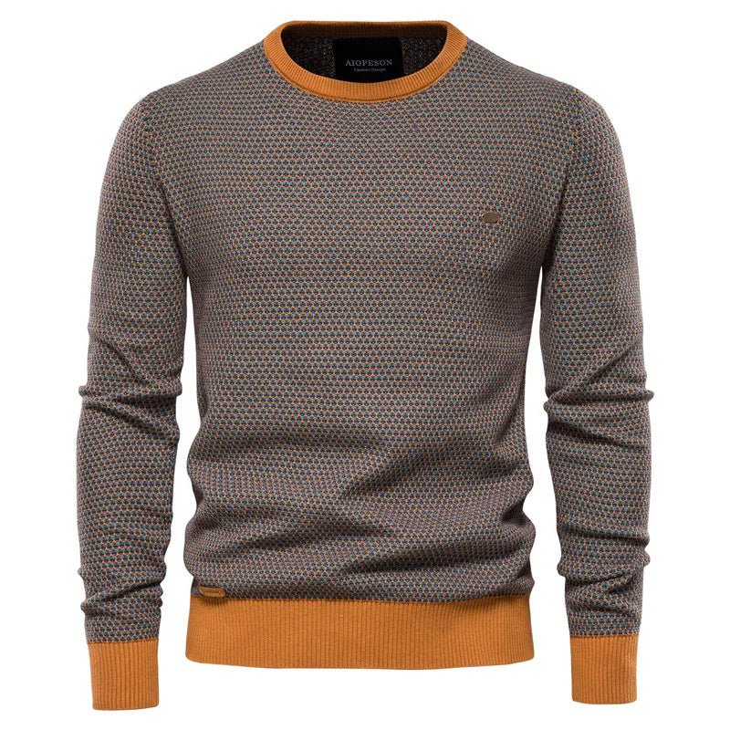 Julius | Sweter Męski z Wzorem Kraty