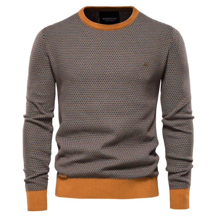 Julius | Sweter Męski z Wzorem Kraty