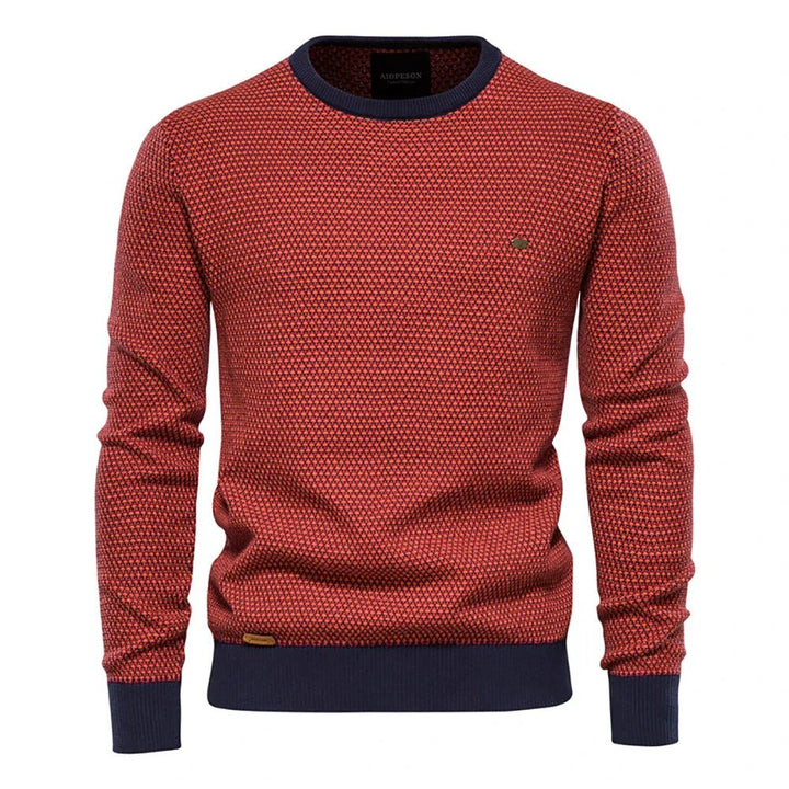 Julius | Sweter Męski z Wzorem Kraty