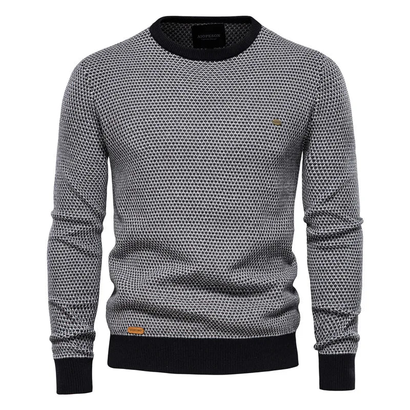 Julius | Sweter Męski z Wzorem Kraty