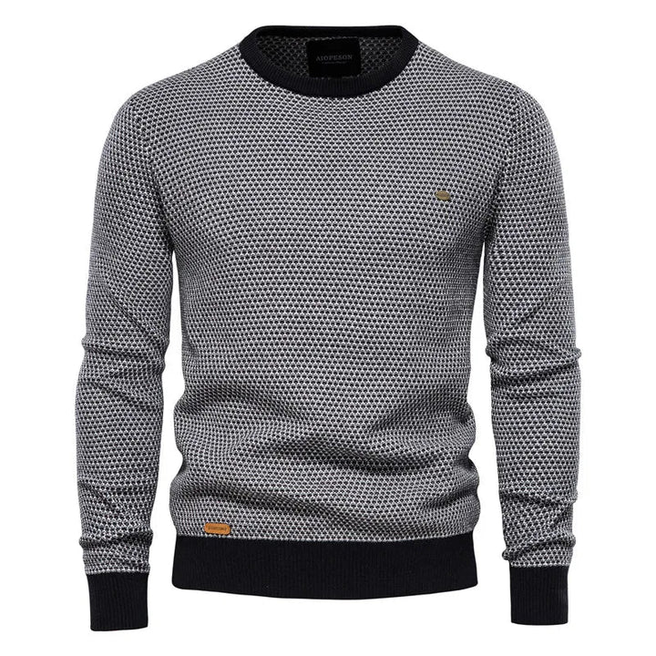 Julius | Sweter Męski z Wzorem Kraty