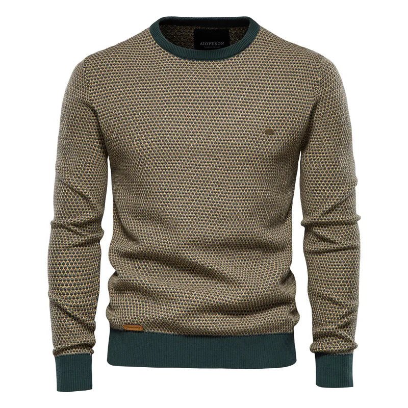 Julius | Sweter Męski z Wzorem Kraty