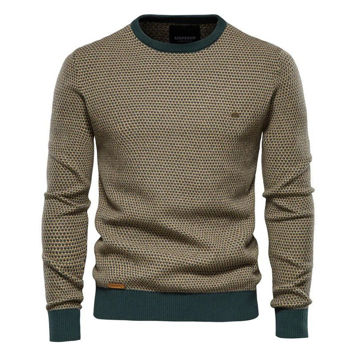 Julius | Sweter Męski z Wzorem Kraty