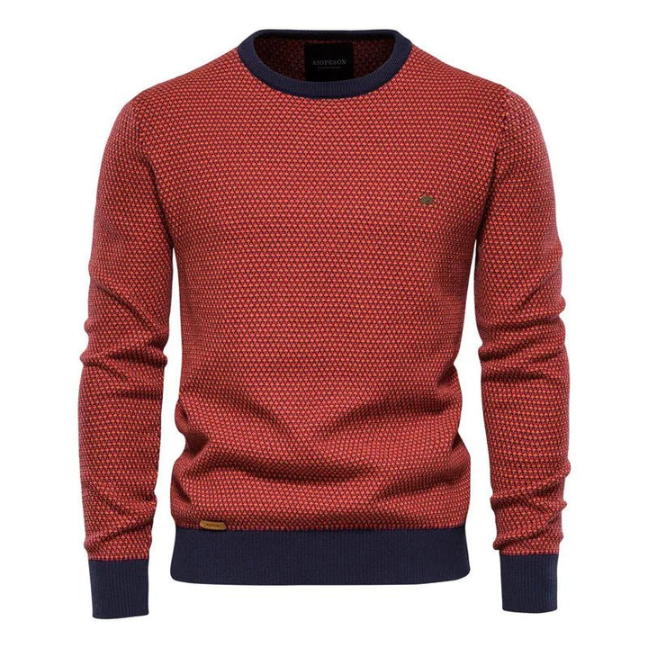 Julius | Sweter Męski z Wzorem Kraty